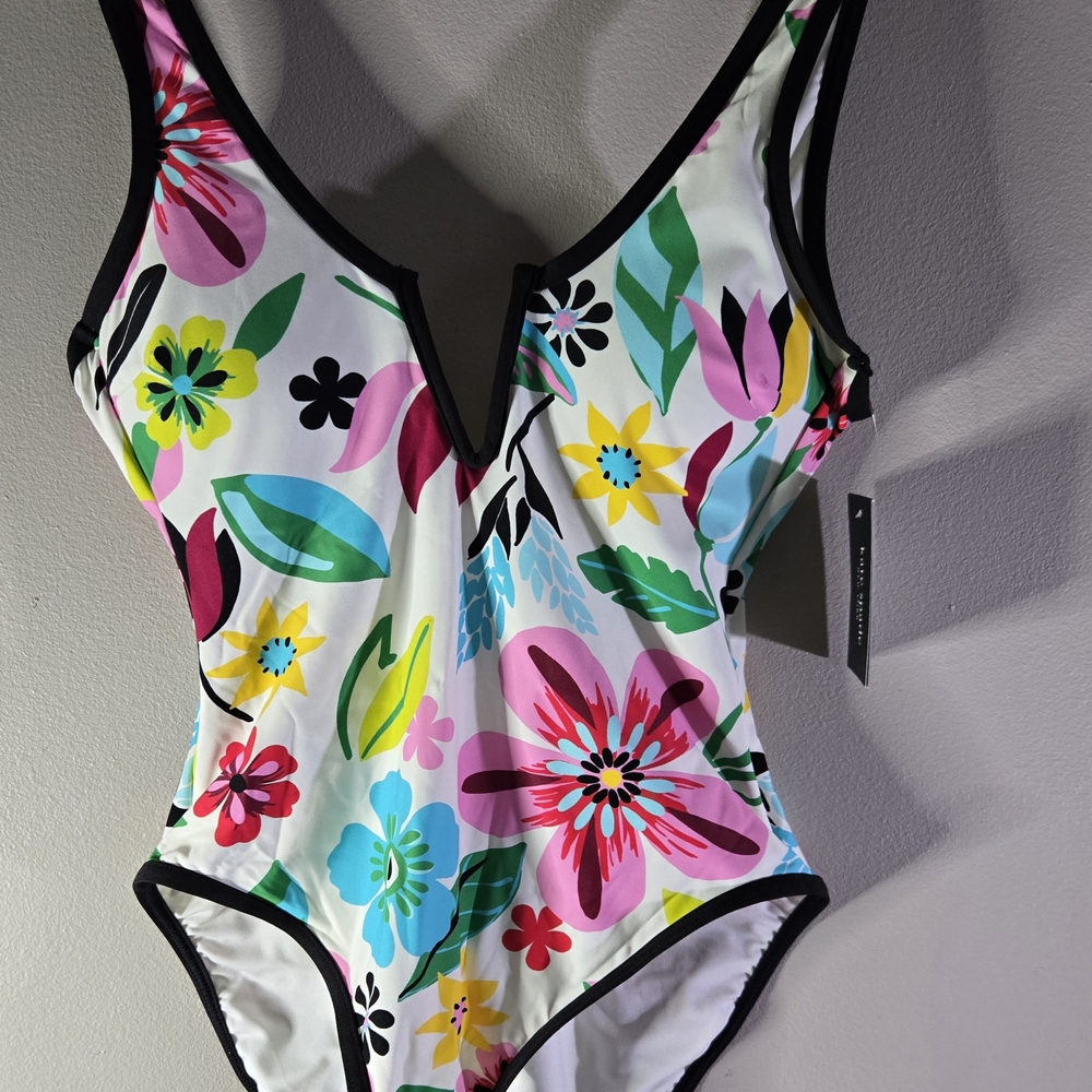 Kate Spade New York Floral One‎ Piece Swimsuit XS V-Wire New with Tags